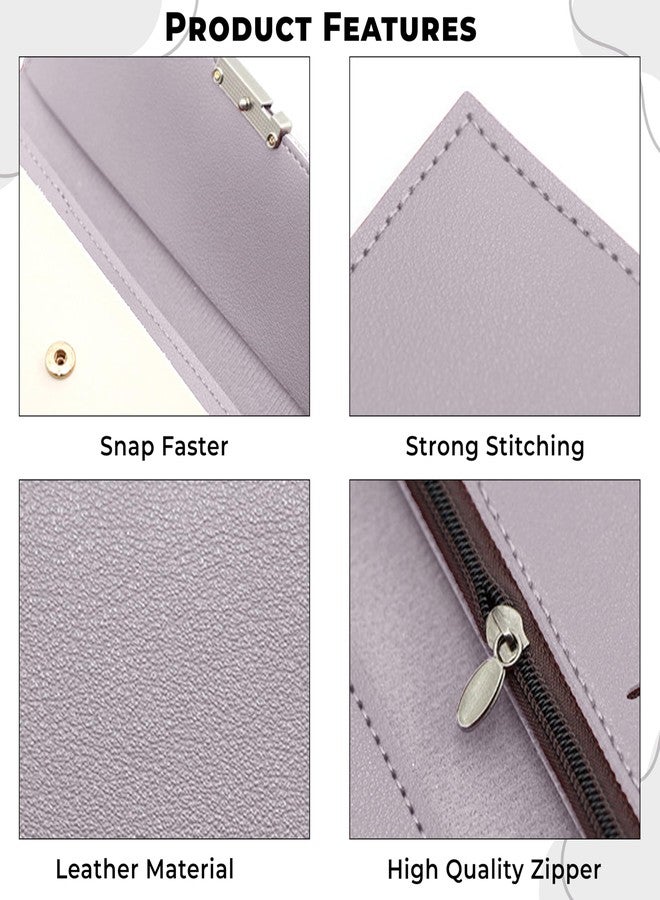 Kraptick Women's Wallet -Stylish and Compact Purse Clutch Wallet for Women, Stylish Card Coin Holder, Debit Card Holder, Money Organizer and Travel Wallet for Women with 13 Slots (Purple) - Image 4